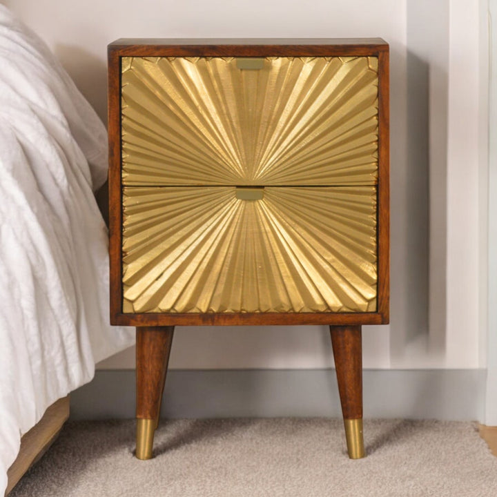 Solid Wood Manila Gold Nightstand