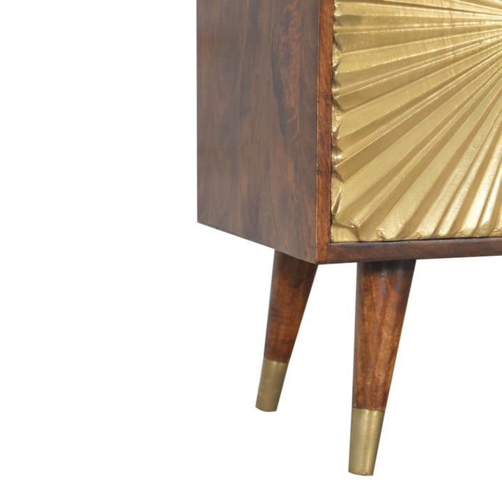 Solid Wood Manila Gold Sideboard, 3-Drawer