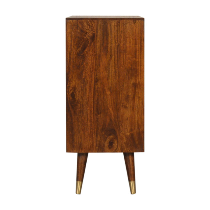 Solid Wood Manila Gold Cabinet, 2-Shelves, Brown