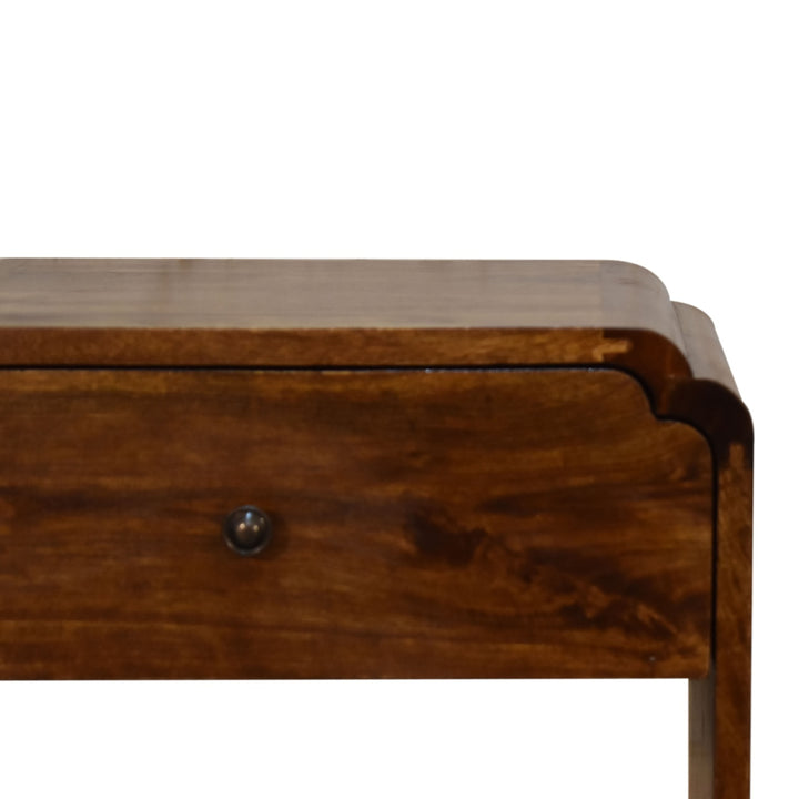 Solid Wood Newton Nightstand with a Drawer and Open Slot, Chestnut, Brown