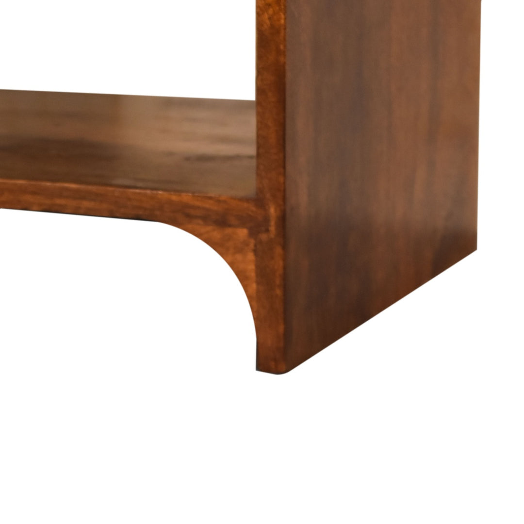 Solid Wood Newton Nightstand with a Drawer and Open Slot, Chestnut, Brown