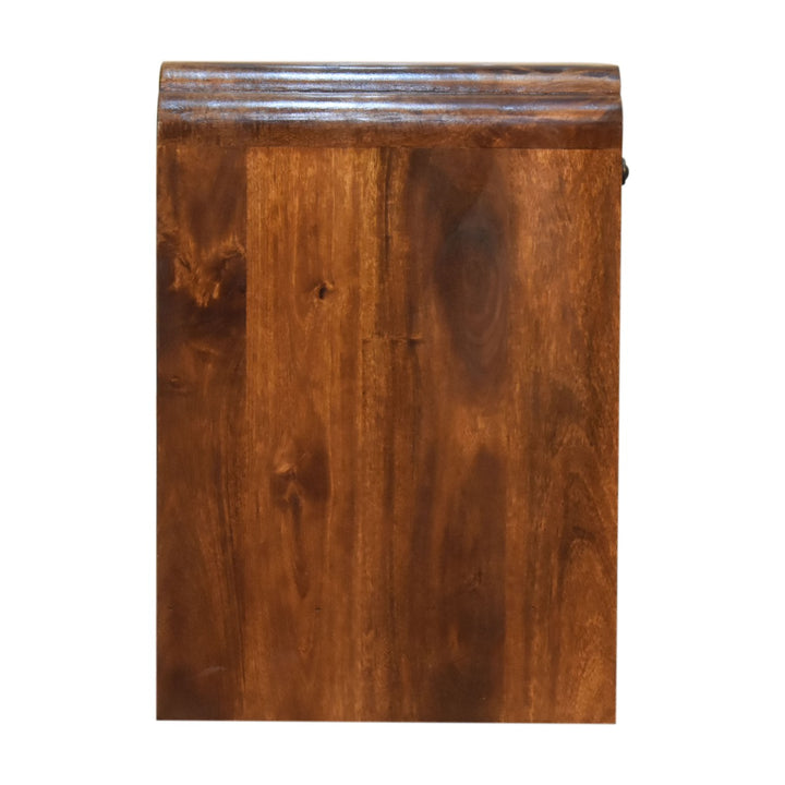 Solid Wood Newton Nightstand with a Drawer and Open Slot, Chestnut, Brown