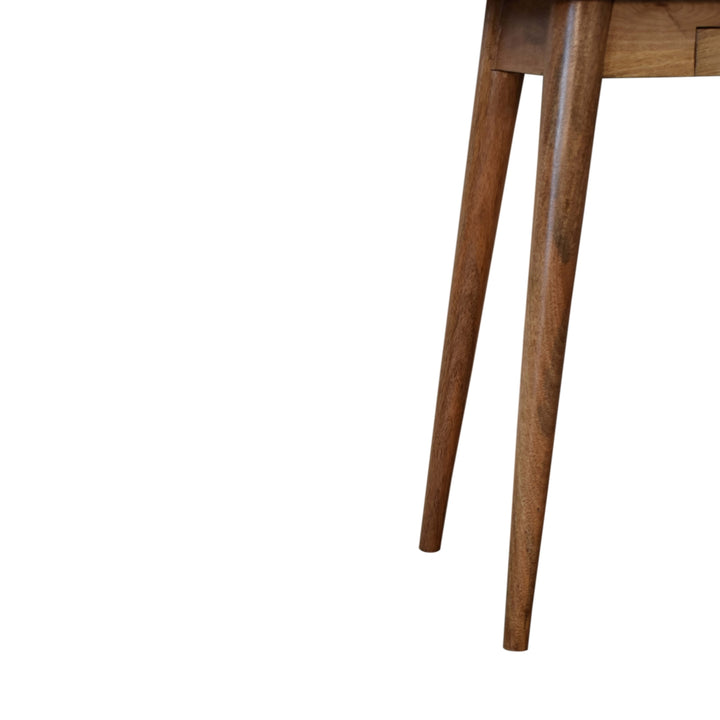 Solid Wood Mini Nordic Style Writing Desk, Oak-ish, 1-Drawer, Nordic Legs, Light Brown