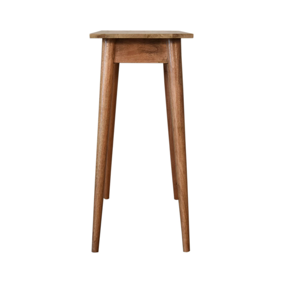 Solid Wood Mini Nordic Style Writing Desk, Oak-ish, 1-Drawer, Nordic Legs, Light Brown