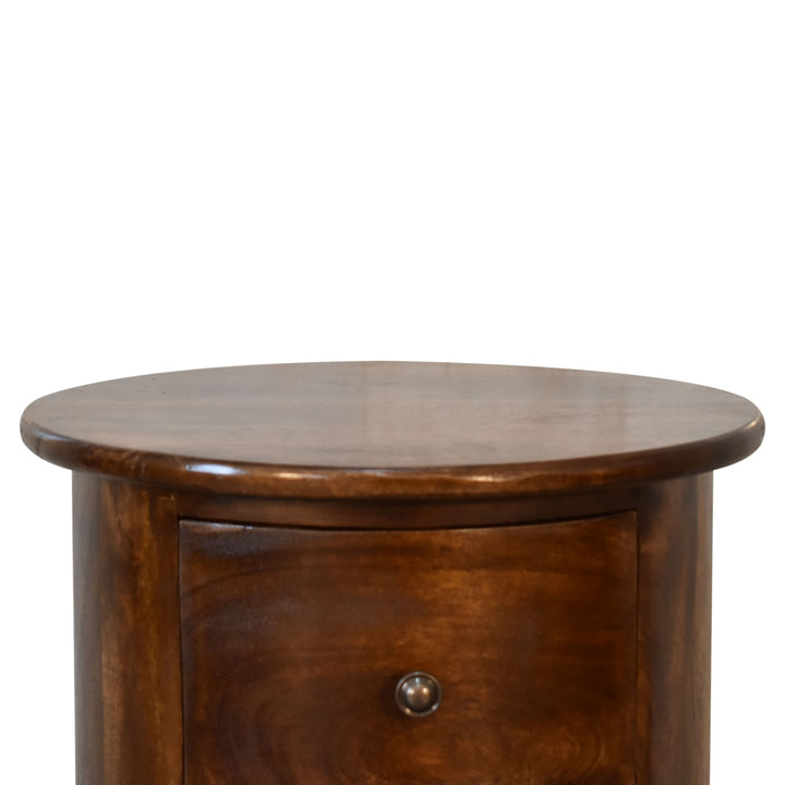 Solid Wood 3-Drawer Chestnut Drum, Brown