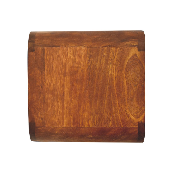 Solid Wood Mini Curve Floating Nightstand, 1-Drawer, 1 Open Slot, Chestnut