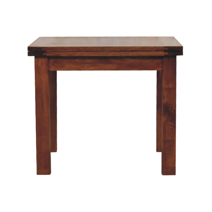 Solid Wood Butterfly Dining Table, Chestnut, Dark Brown