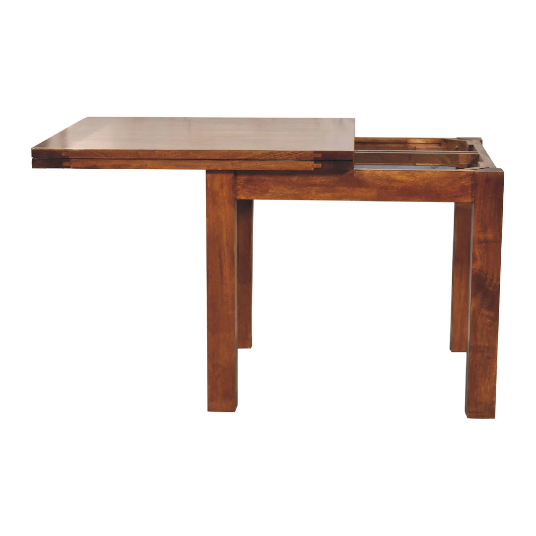 Solid Wood Butterfly Dining Table, Chestnut, Dark Brown