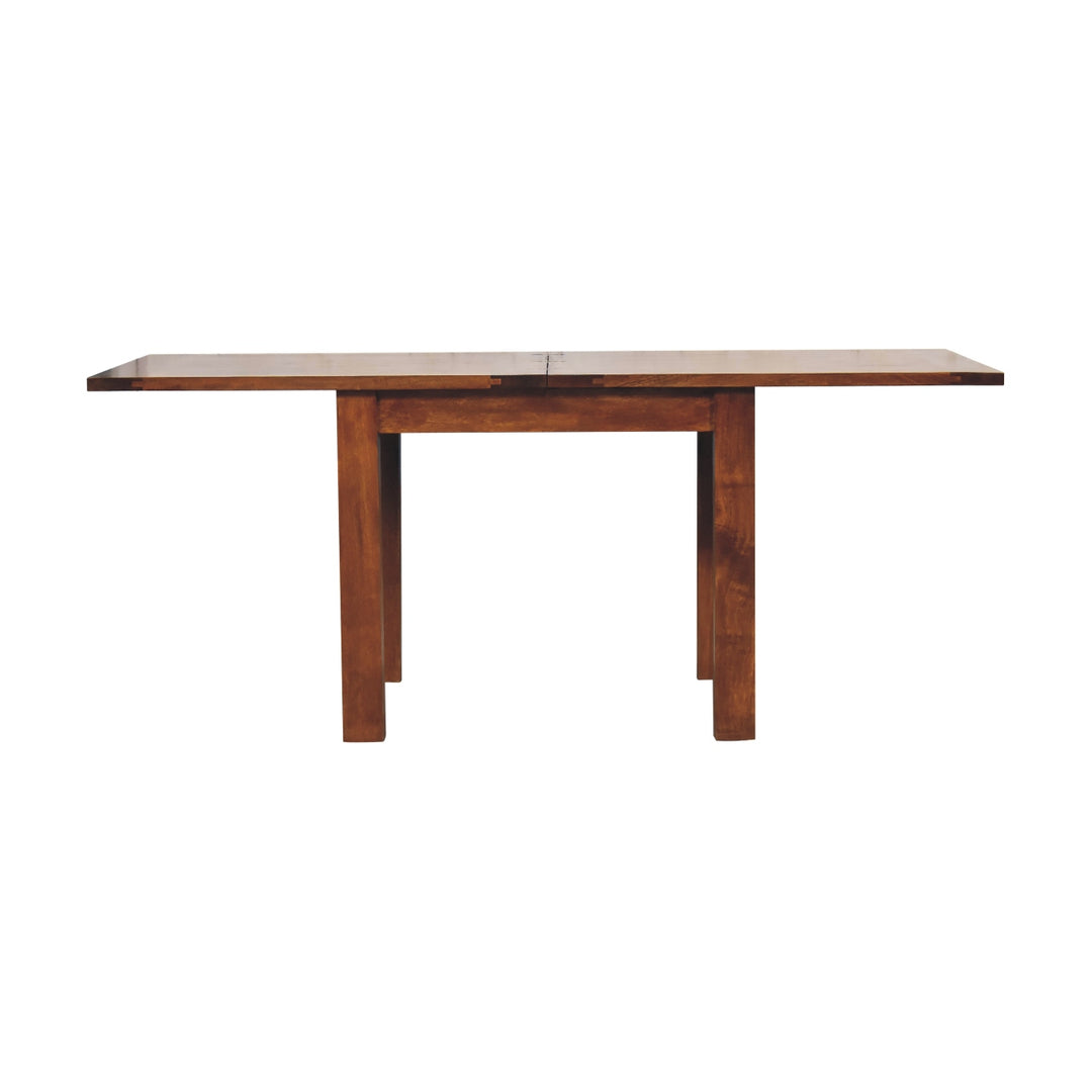 Solid Wood Butterfly Dining Table, Chestnut, Dark Brown