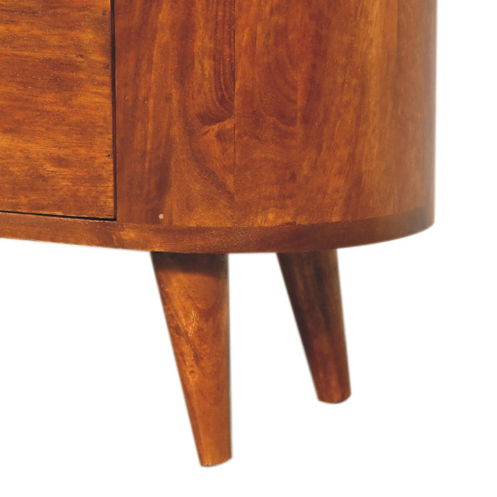 Solid Wood Mini Chestnut Cabinet, 3-Drawers, Brown