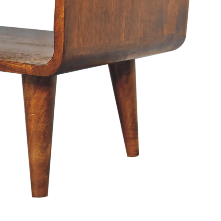 Solid Wood Media Unit, Open Slot, Chestnut, Dark Brown