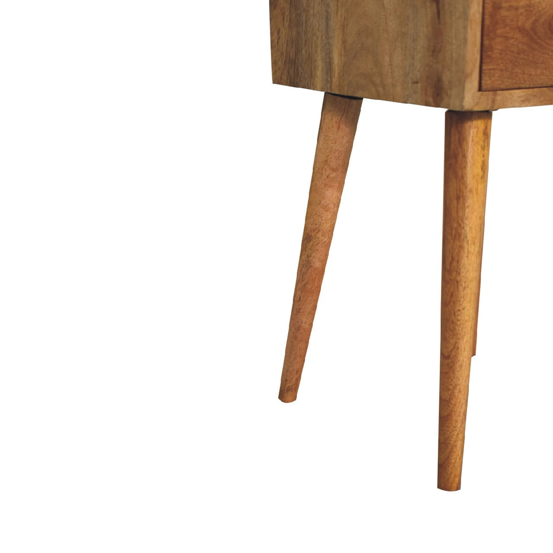 Solid Wood Mini Nightstand, 2-Drawers, Oak-ish, Light Brown