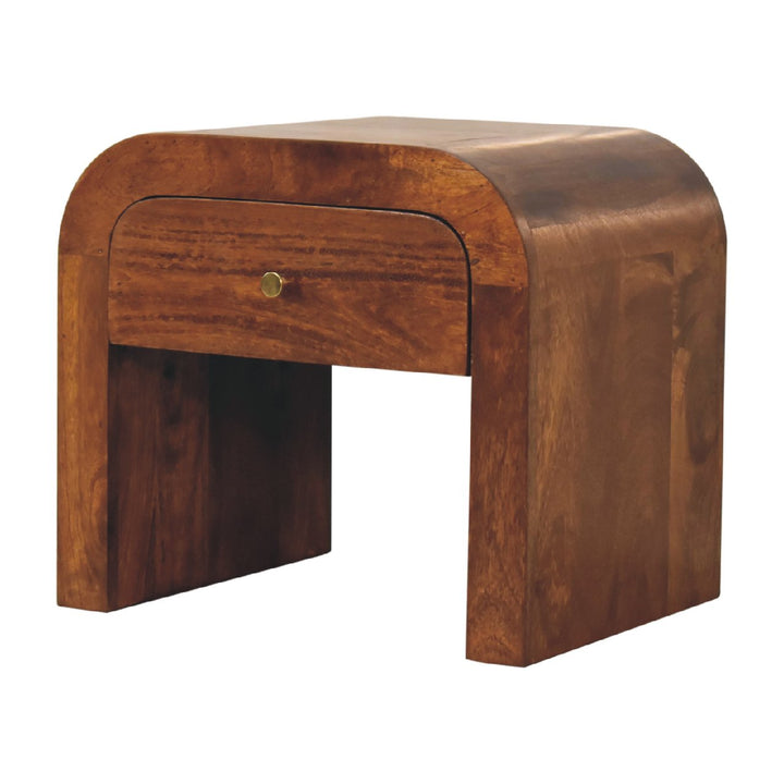Solid Wood Darcy Bedside, 1-Drawer, Chestnut, Brown