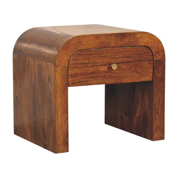 Solid Wood Darcy Bedside, 1-Drawer, Chestnut, Brown