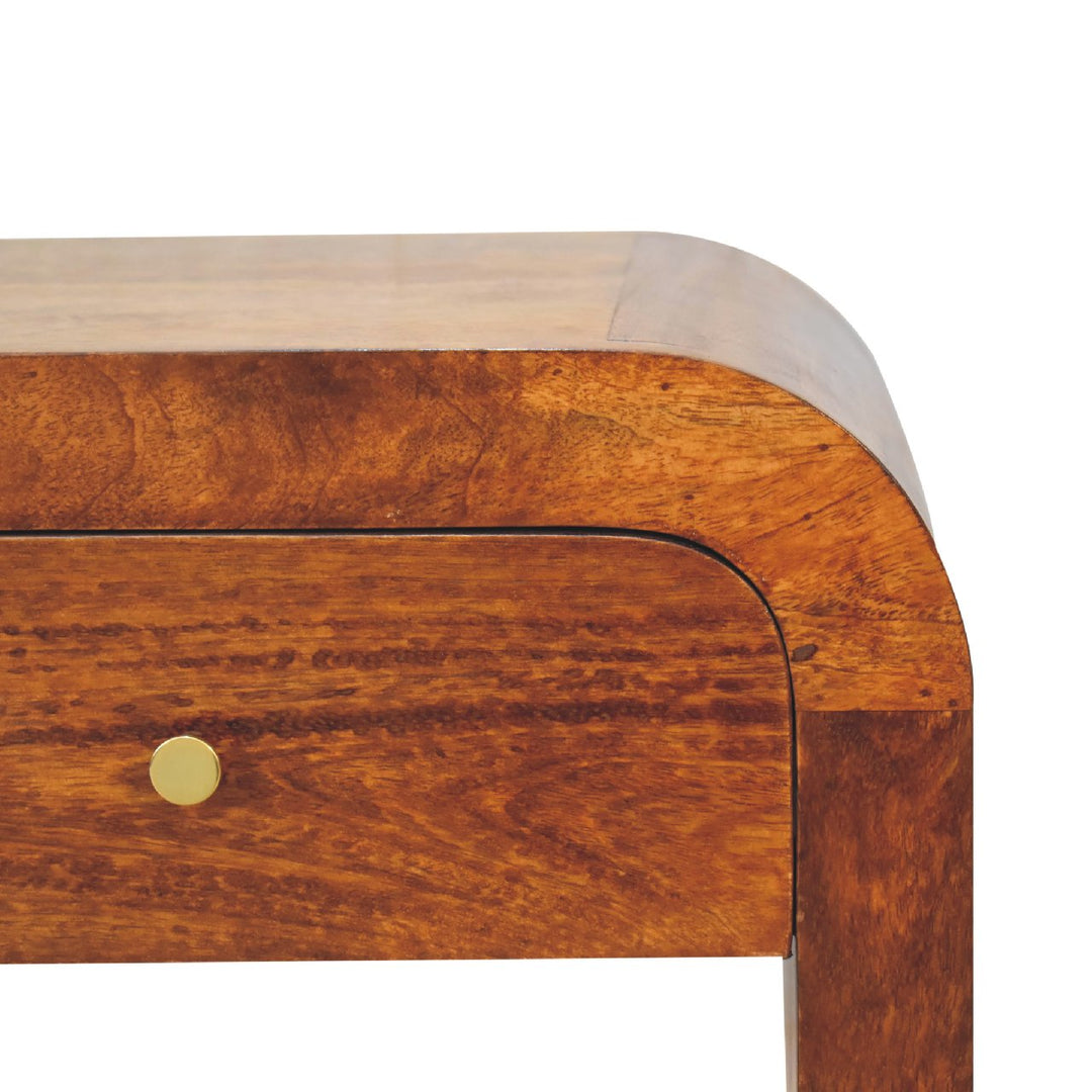 Solid Wood Darcy Bedside, 1-Drawer, Chestnut, Brown