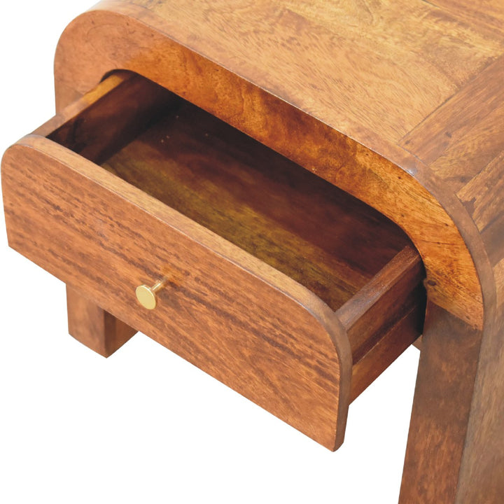 Solid Wood Darcy Bedside, 1-Drawer, Chestnut, Brown