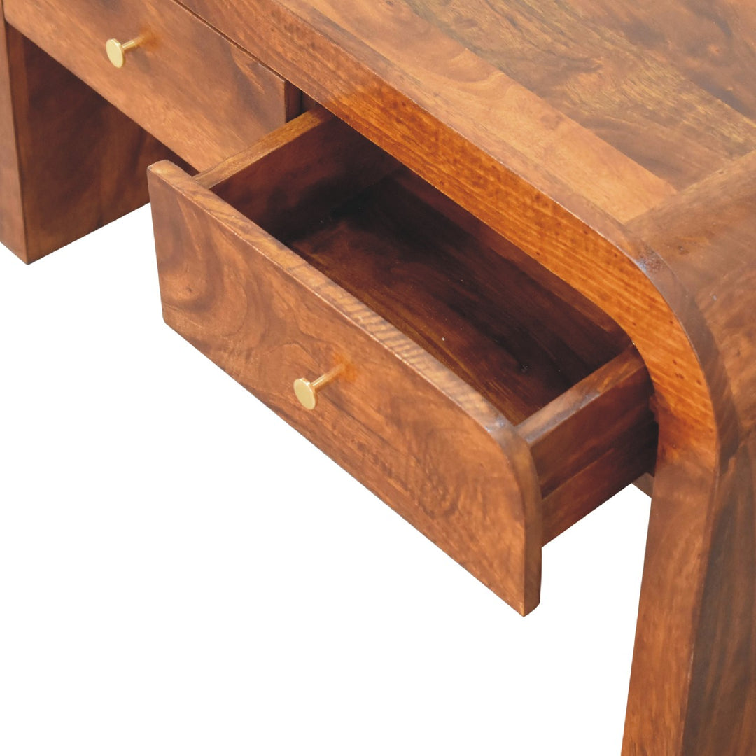 Solid Wood Darcy Coffee Table, 2-Drawers, Chestnut, Dark Brown