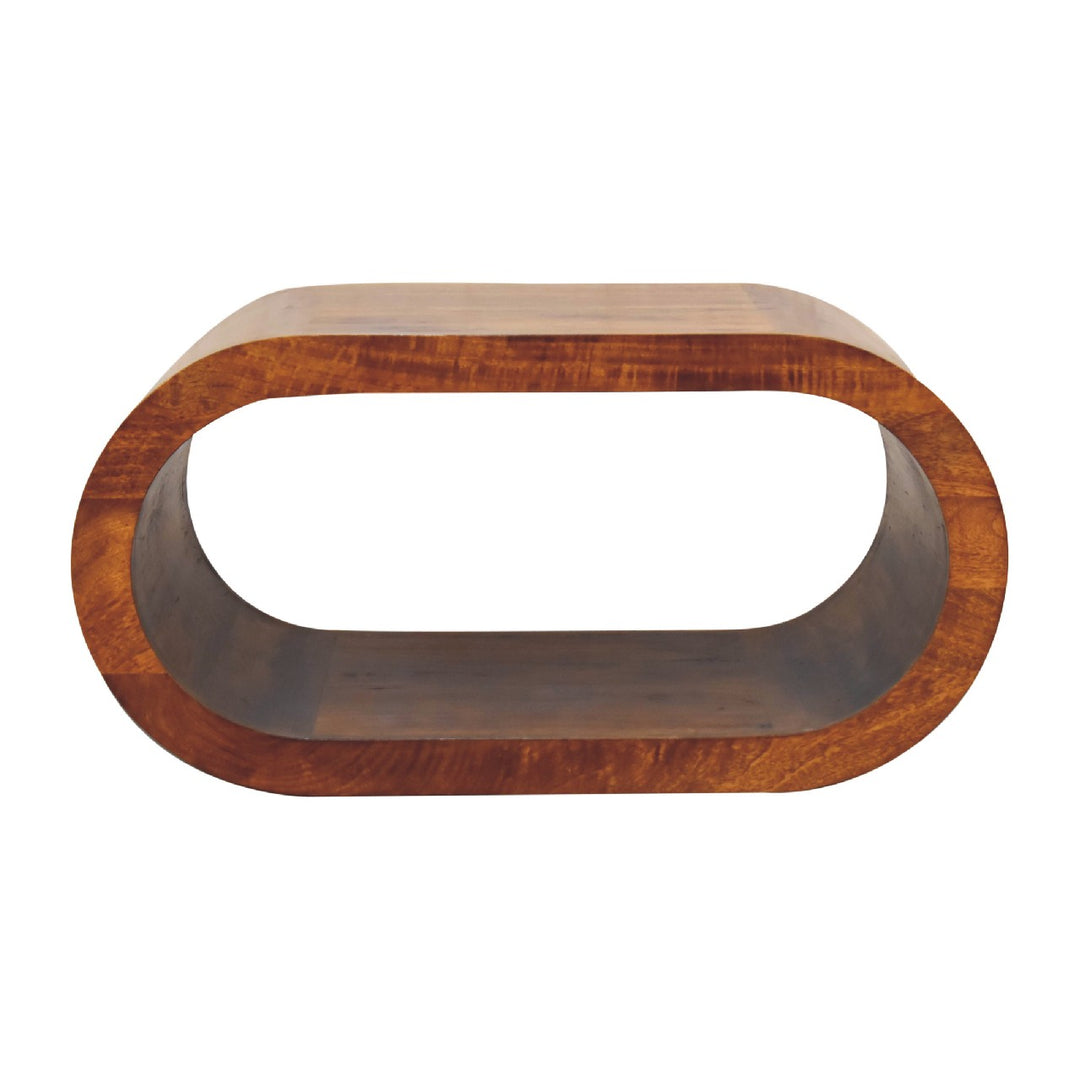 Solid Wood Amaya Coffee Table, Oval, Chestnut, Brown