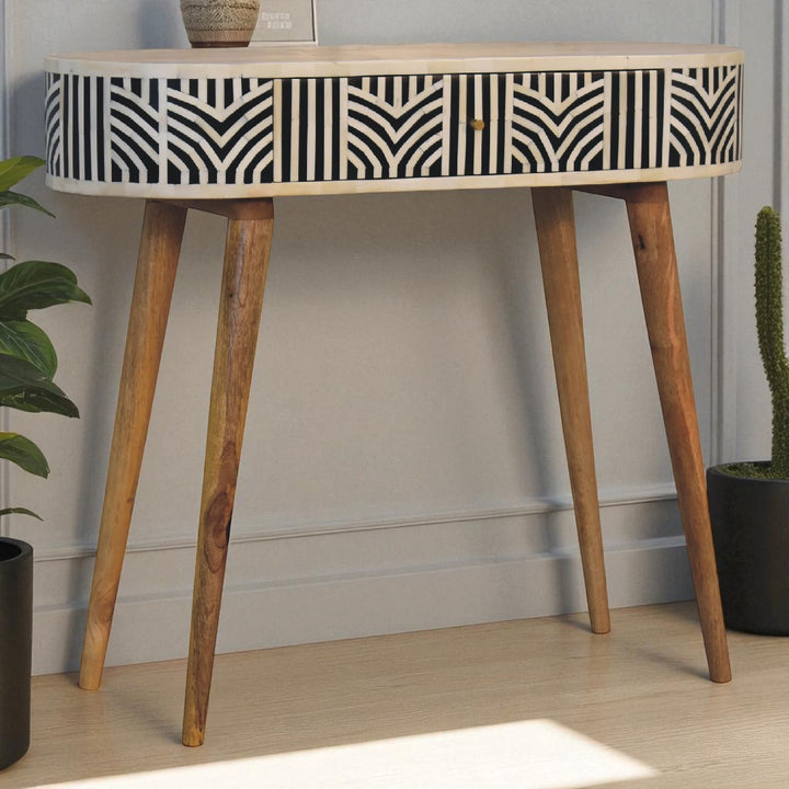 Solid Wood Edessa Bone Inlay Console Table