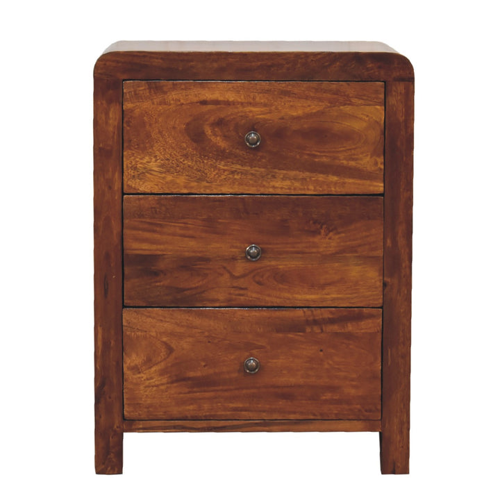 Naya Nightstand, 3-Drawers, Chestnut Brown