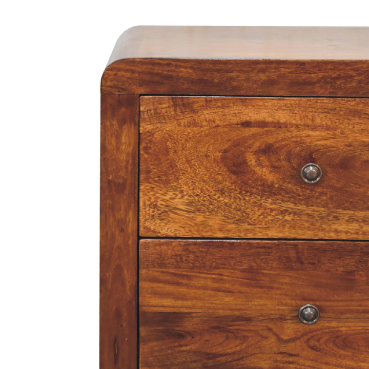 Naya Nightstand, 3-Drawers, Chestnut Brown