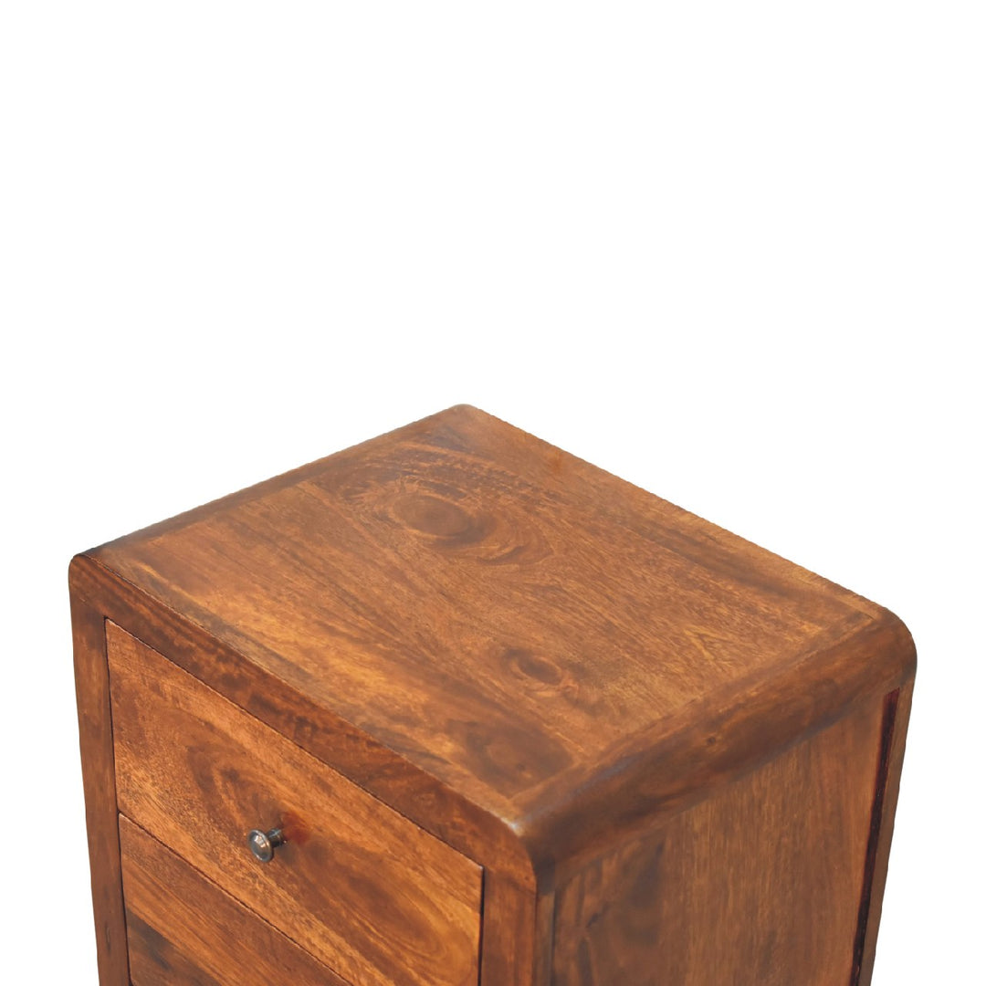 Naya Nightstand, 3-Drawers, Chestnut Brown