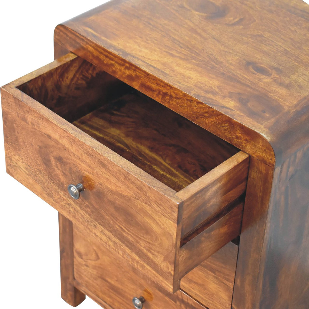 Naya Nightstand, 3-Drawers, Chestnut Brown