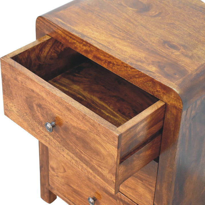 Naya Nightstand, 3-Drawers, Chestnut Brown