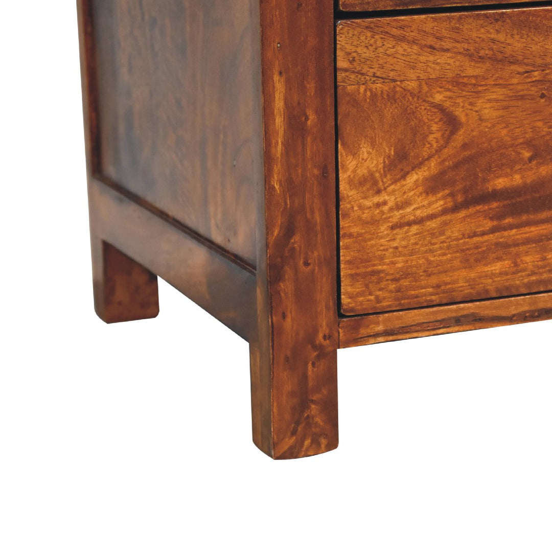 Naya Nightstand, 3-Drawers, Chestnut Brown
