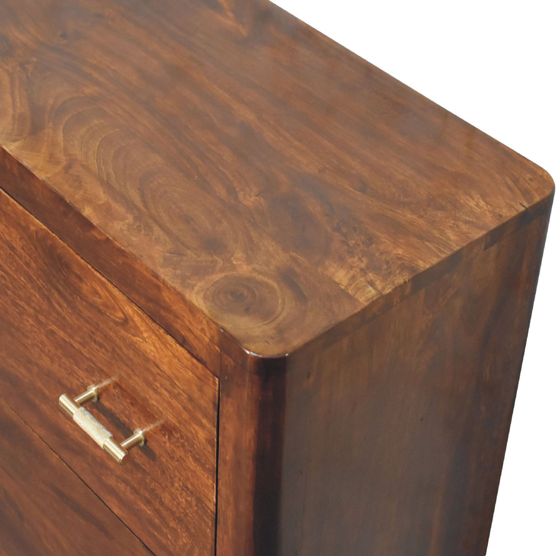Solid Wood Luca Chest of Drawers, 3-Drawers, Brown