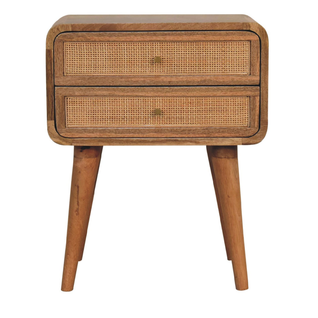 Close-knit 2-Drawer Nightstand, Nordic Legs, Oak, Light Brown