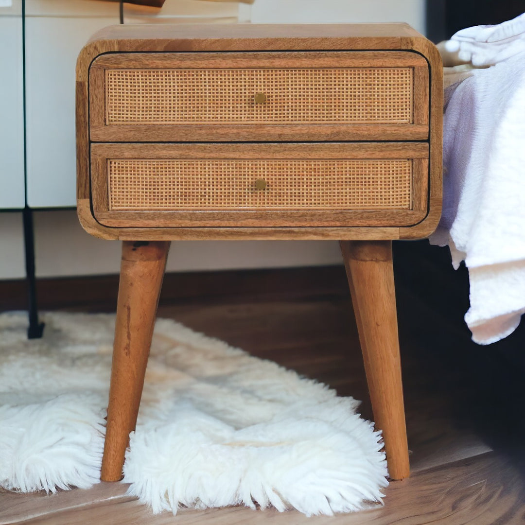 Close-knit 2-Drawer Nightstand, Nordic Legs, Oak, Light Brown