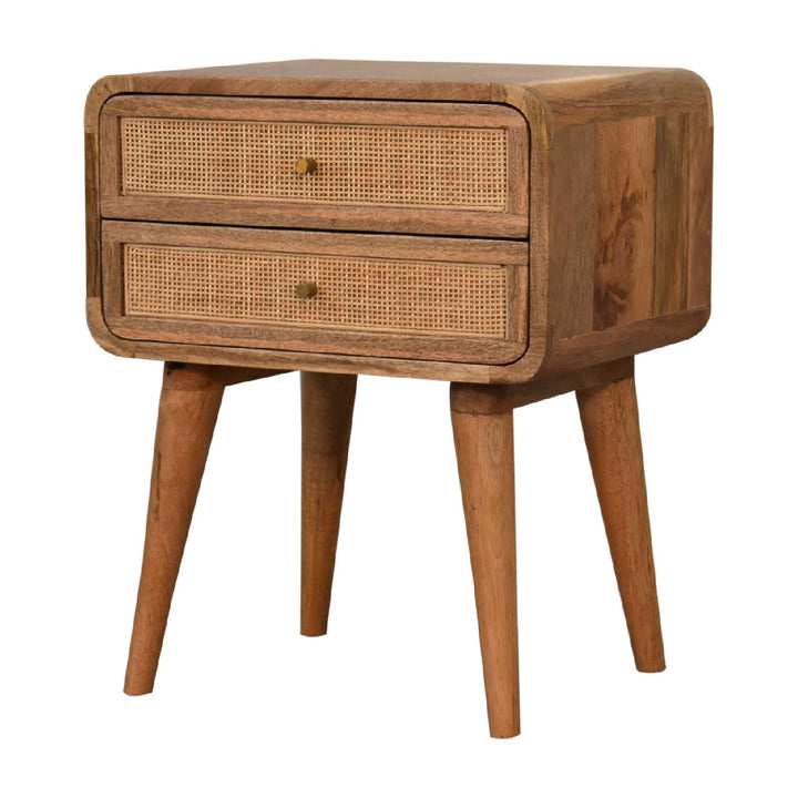 Close-knit 2-Drawer Nightstand, Nordic Legs, Oak, Light Brown