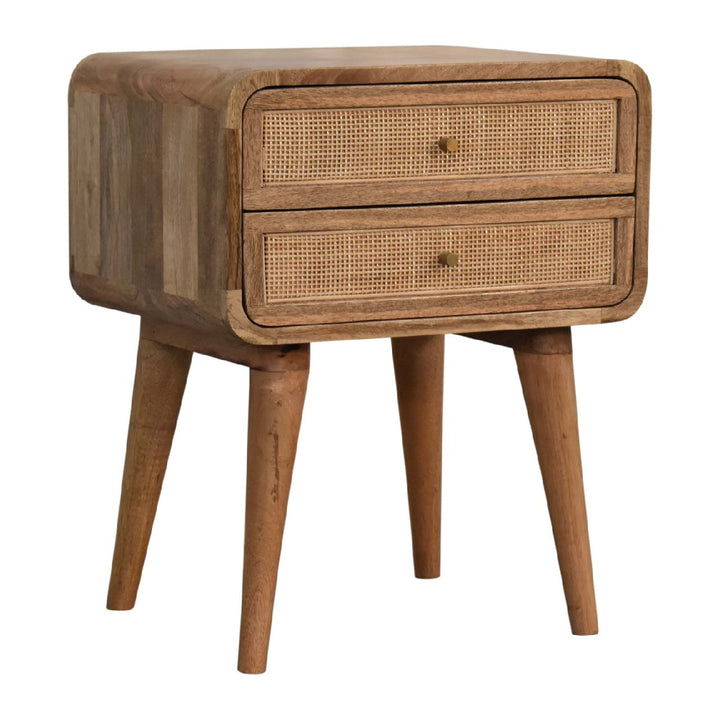 Close-knit 2-Drawer Nightstand, Nordic Legs, Oak, Light Brown