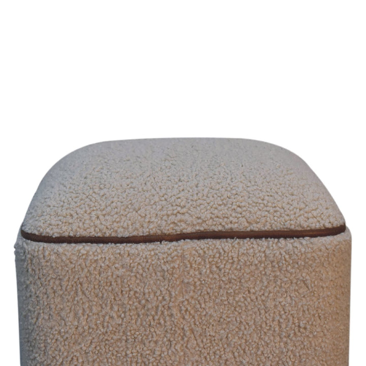 Serenity Footstool with Ball Feet, Beige and Brown
