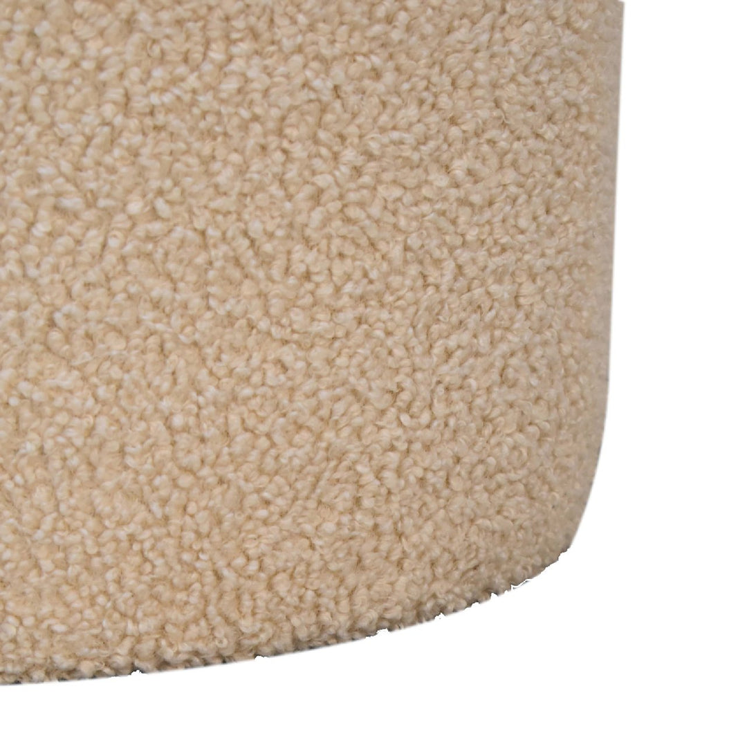 Serenity Large Round Footstool, Upholstered, Beige