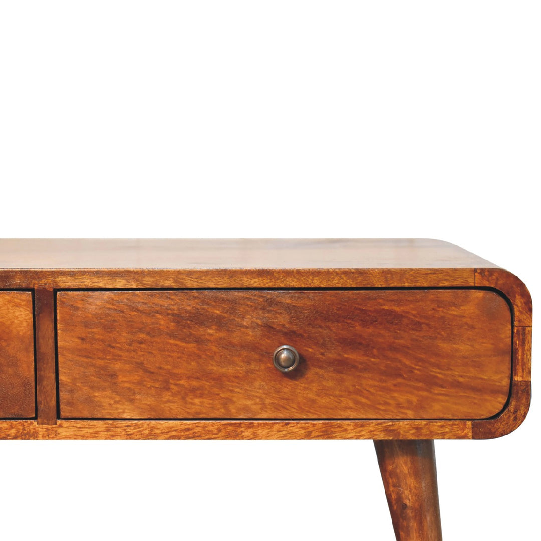 Sonata Coffee Table, 4-Drawers, Nordic Legs, Chestnut Brown