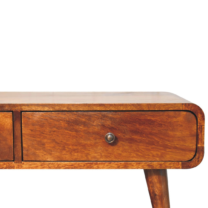 Sonata Coffee Table, 4-Drawers, Nordic Legs, Chestnut Brown