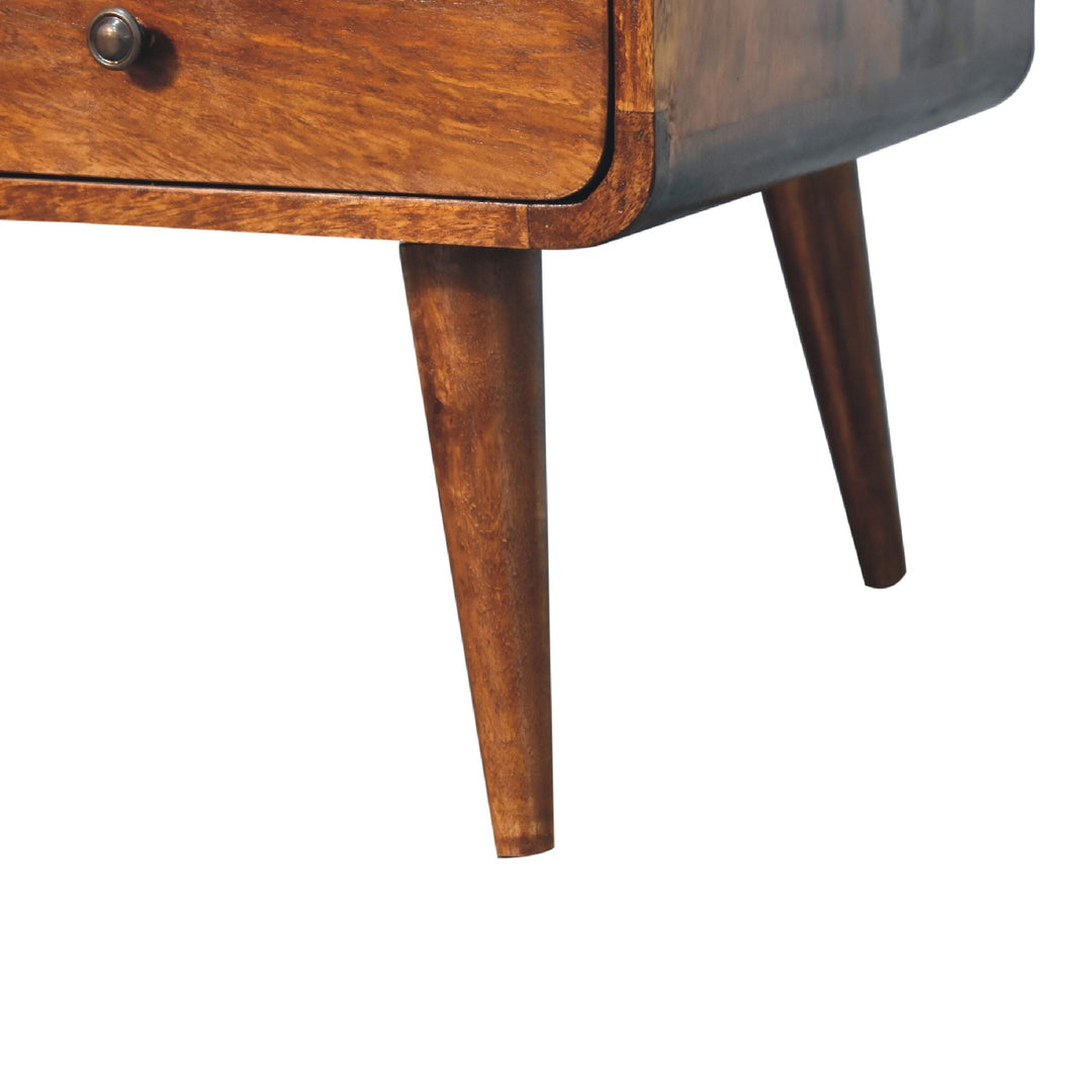 Sonata Coffee Table, 4-Drawers, Nordic Legs, Chestnut Brown