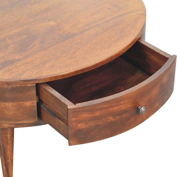 Solid Wood Odyssey Coffee Table, 2-Drawer, Nordic Legs, Brown