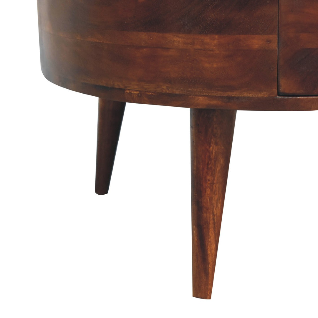 Solid Wood Odyssey Coffee Table, 2-Drawer, Nordic Legs, Brown