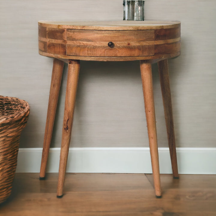 Solid Wood Odyssey Console Table, 1-Drawer, Oak-ish, Light Brown