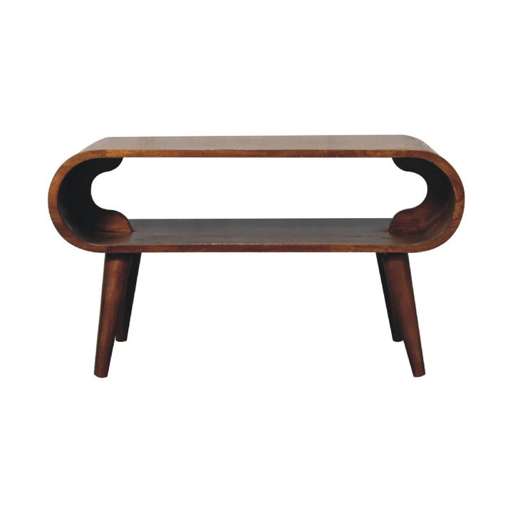 Open Chestnut Coffee Table, Nordic Legs, Dark Brown