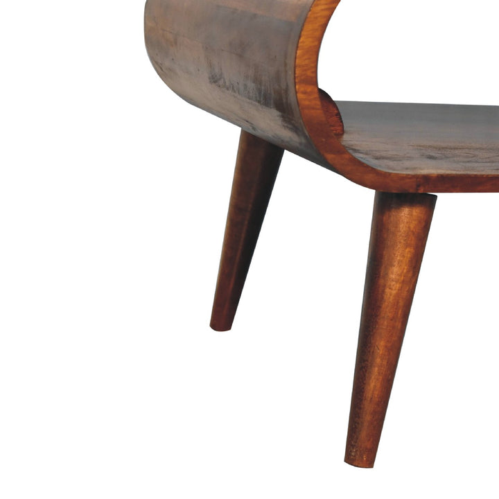 Open Chestnut Coffee Table, Nordic Legs, Dark Brown