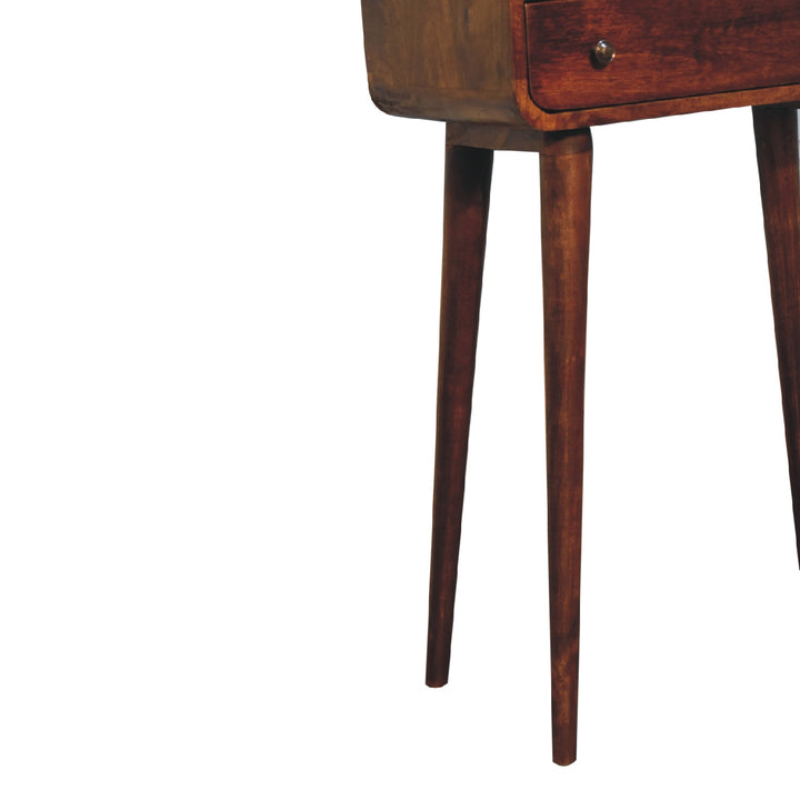 Solid Wood Chestnut Nordic Style One Drawer & One Open Slot Console Table