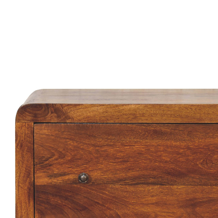 Solid Wood Aspen Chest, 3-Drawers, Chestnut, Brown