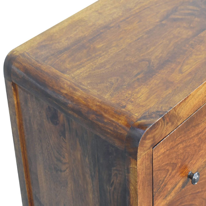 Solid Wood Aspen Chest, 3-Drawers, Chestnut, Brown