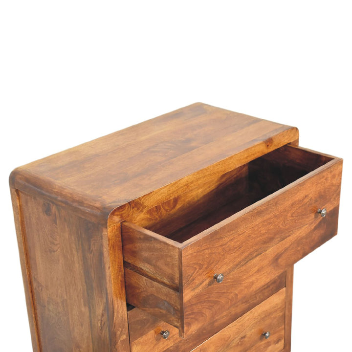 Solid Wood Aspen Chest, 3-Drawers, Chestnut, Brown