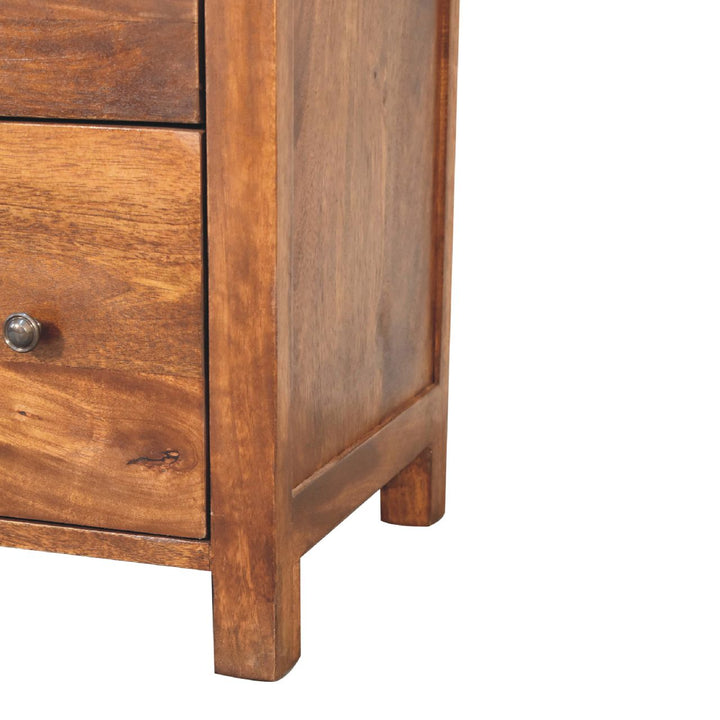 Solid Wood Aspen Chest, 3-Drawers, Chestnut, Brown