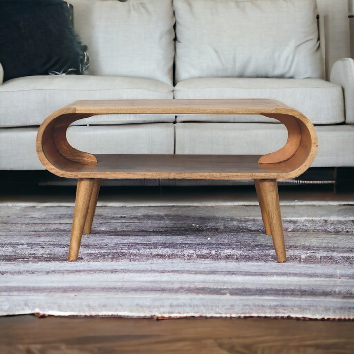Solid Wood Open Oak-ish Coffee Table, Nordic Legs